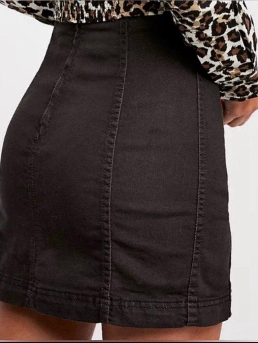 Free People Modern Femme Black Classic Denim Mini Skirt Women’s Size 4